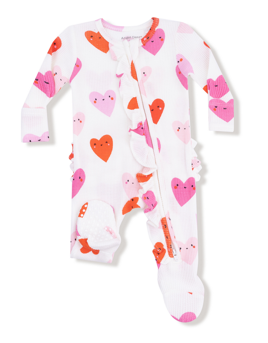 Angel Dear Happy Hearts 2 Way Zip Footie