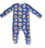 Angel Dear My Funny Valentine Blue 2 Way Zip Footie