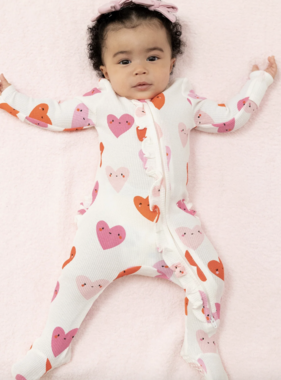 Angel Dear Happy Hearts 2 Way Zip Footie