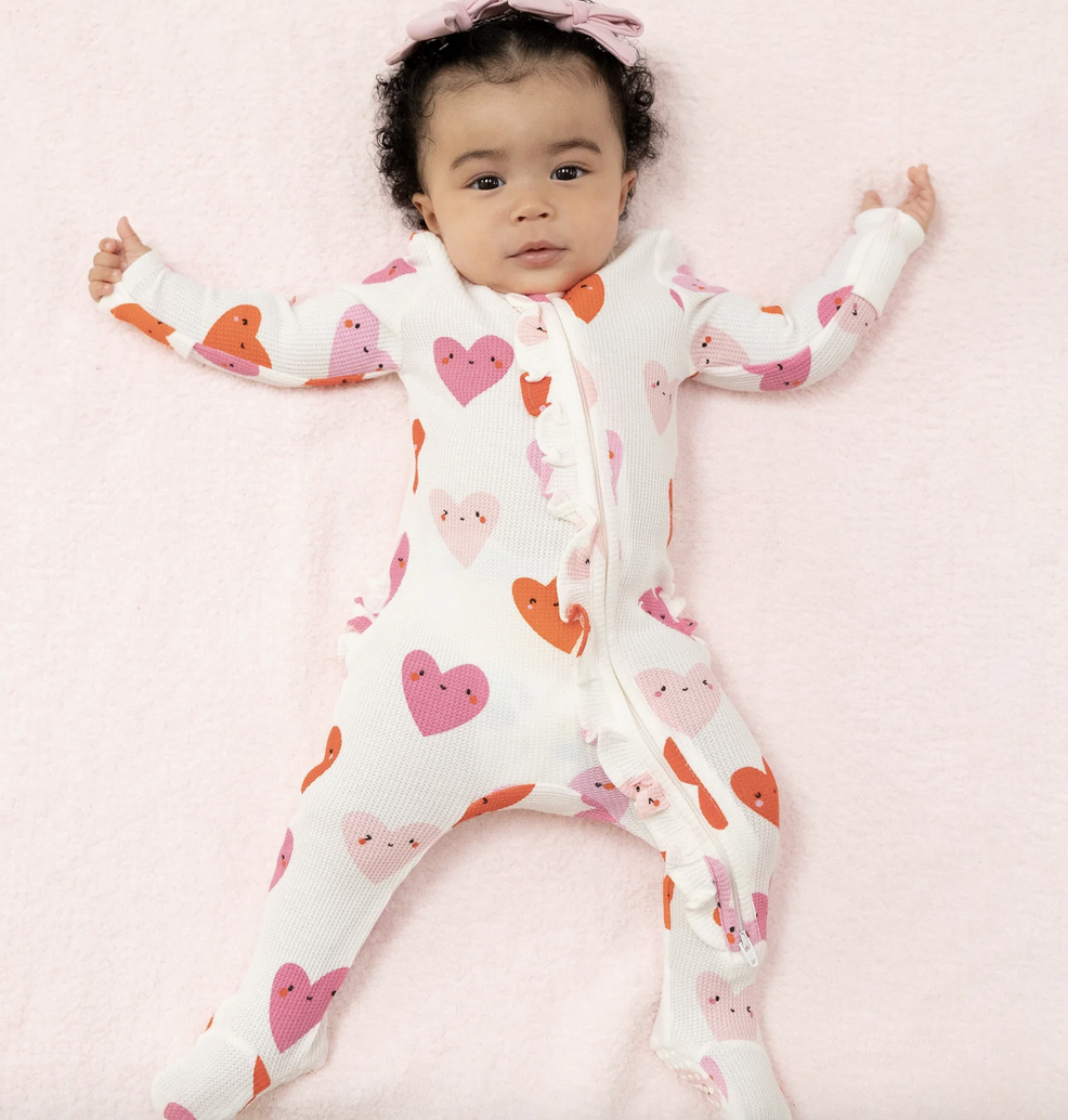 Angel Dear Happy Hearts 2 Way Zip Footie