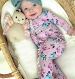 Lev Baby Julia Ruffle Zip Footie Butterflies