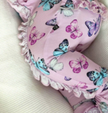 Lev Baby Julia Ruffle Zip Footie Butterflies