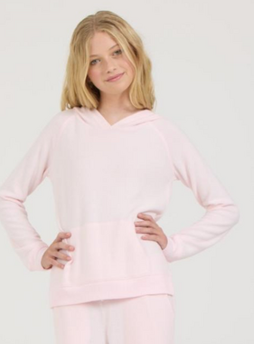 Ocean Drive Kids Hacci Hoodie-Pink