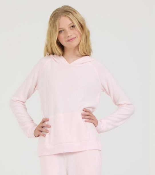Ocean Drive Kids Hacci Hoodie-Pink