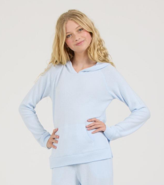 Ocean Drive Kids Hacci Hoodie-Blue
