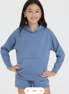 Ocean Drive Kids Cloud Fleece OD Hoodie-Blue Jean