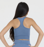 Ocean Drive Kids Cloud Fleece Race Back Tank-Blue Jean