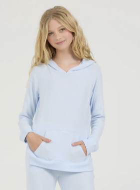 Ocean Drive Kids Hacci Hoodie-Blue