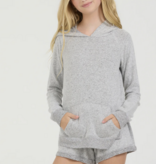 Ocean Drive Kids Hacci Hoodie-Grey
