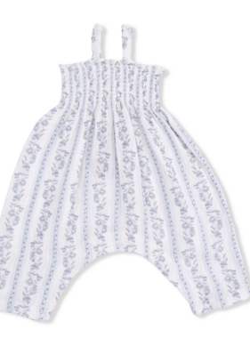 Angel Dear Kimberly Floral Stripe Smocked Romper