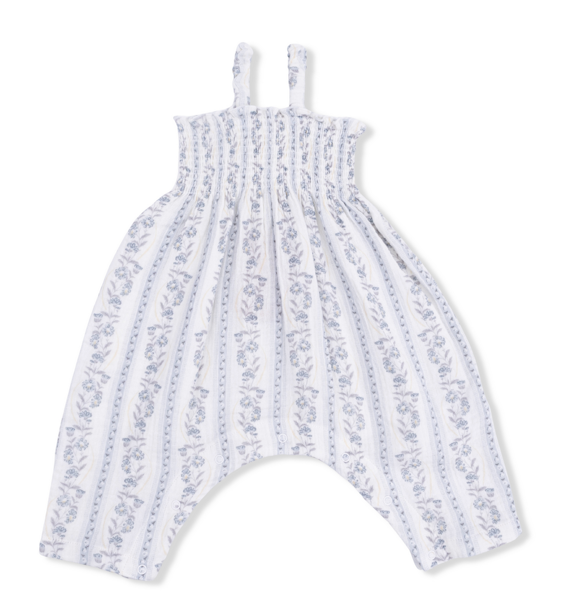 Angel Dear Kimberly Floral Stripe Smocked Romper