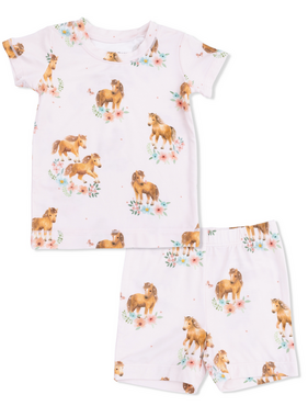 Angel Dear Pink Ponies Loungewear Short Set