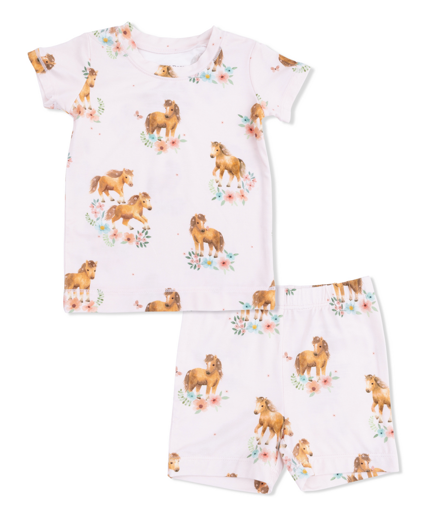 Angel Dear Pink Ponies Loungewear Short Set