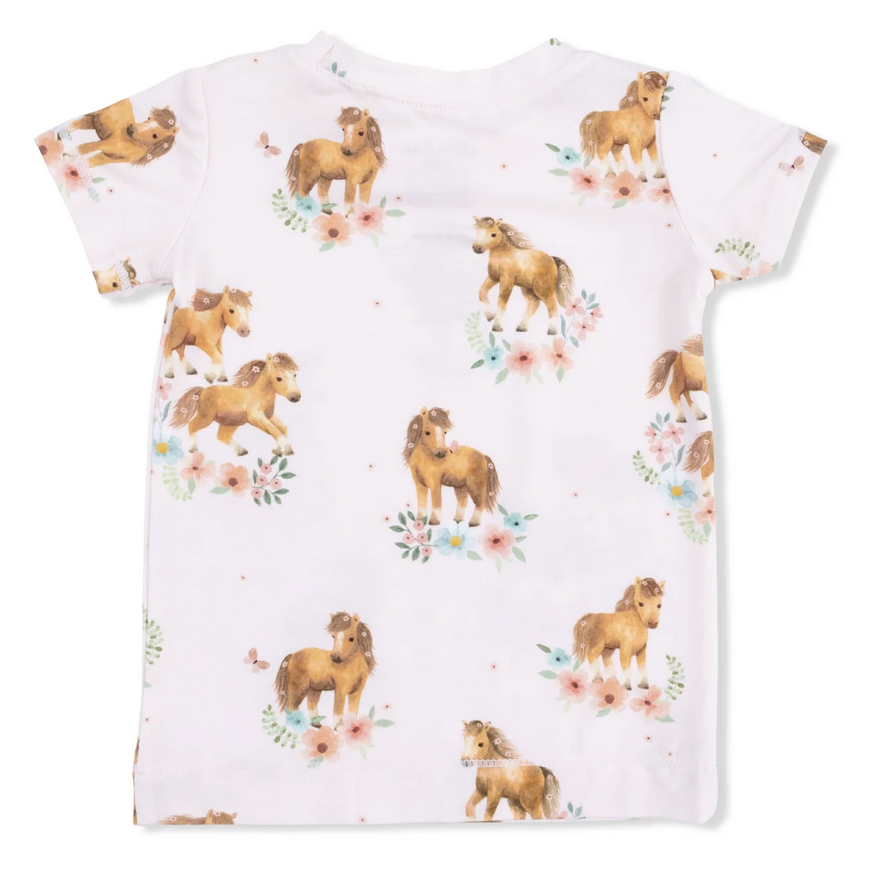 Angel Dear Pink Ponies Loungewear Short Set