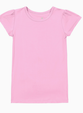 Macaron + Me Little Girls Cap Tee-Pink