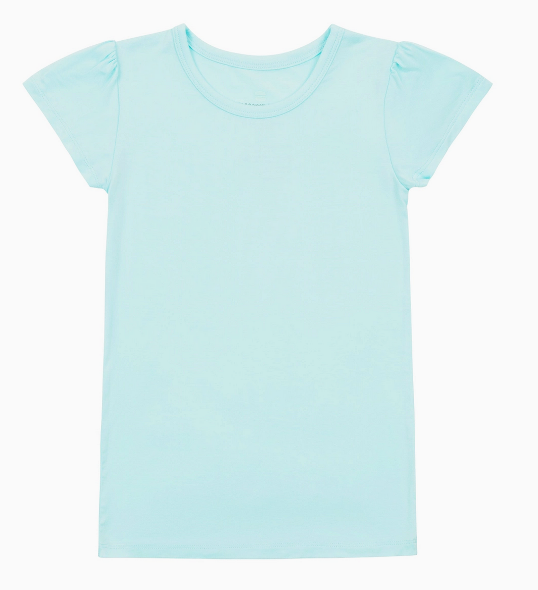 Macaron + Me Little Girls Cap Tee-TURQ