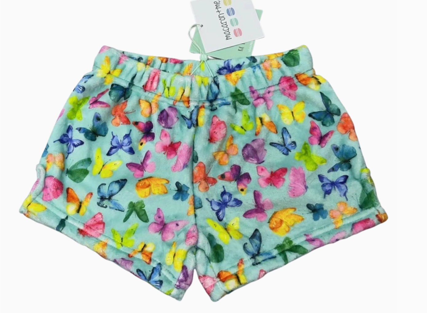 Macaron + Me Plush Shorts-Butterflies
