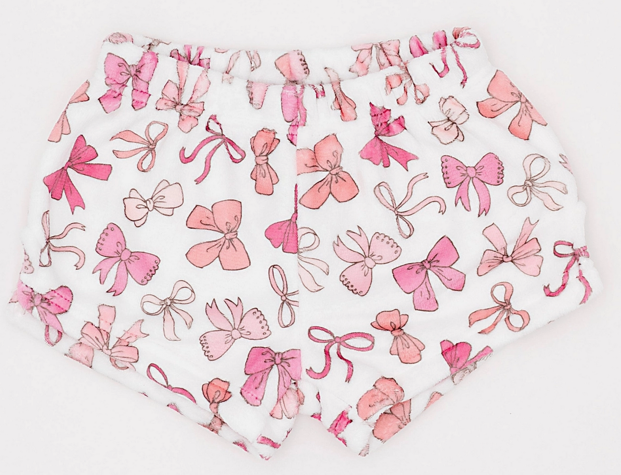Macaron + Me Plush Shorts-Pink Bows