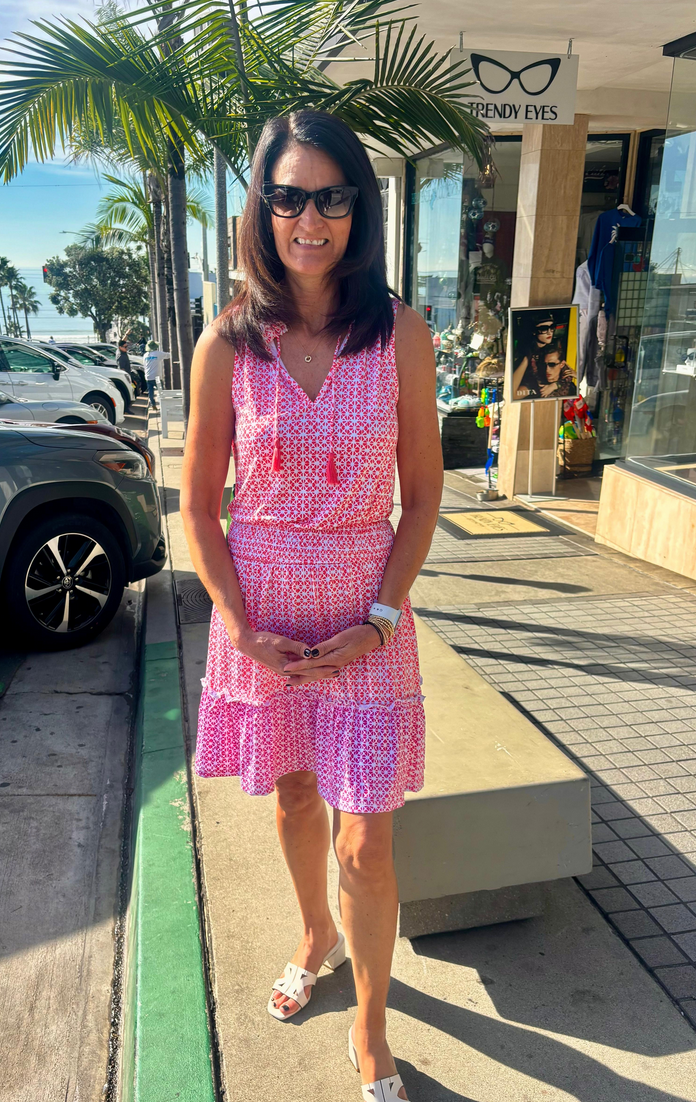 Comfort Authentic 6001 Smocked Cover-up Dress-Coral