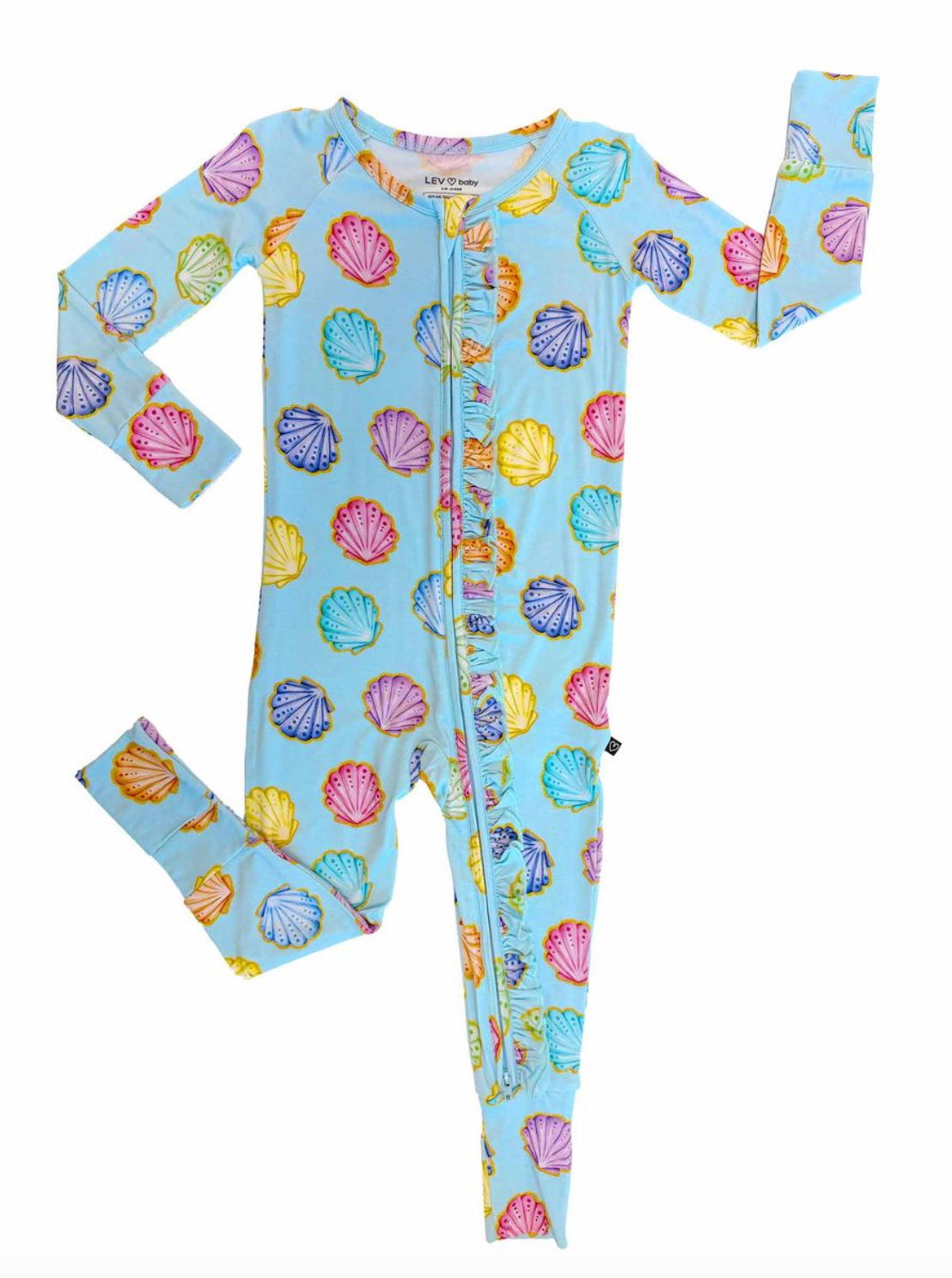 Lev Baby Jenna Ruffled ‘Poppy’™: The Convertible Romper-Sea Shell