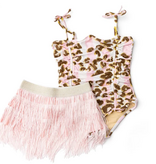 Shade Critters 1pc & Fringe Skirt - Metallic Leopard