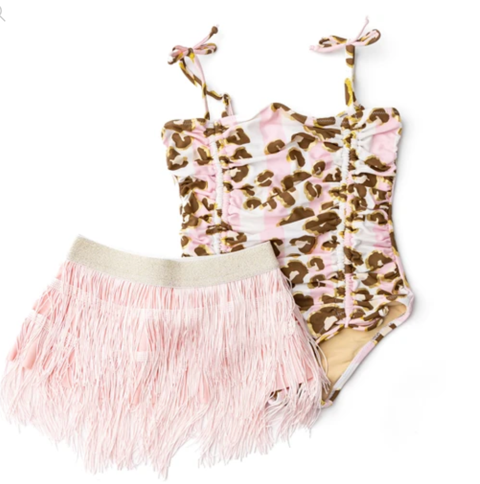 Shade Critters 1pc & Fringe Skirt - Metallic Leopard