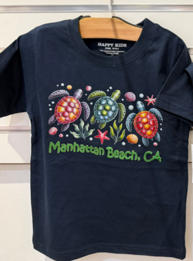 Happy Kids Turtle Trio S/S Tee-NAVY Manahttan Beach Tee