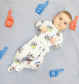 Angel Dear Soccer Balls Playing Soccer Blue 2 Way Zipper Footie