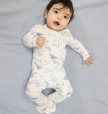 Angel Dear Watercolor Blue Whales 2 Way Zipper Footie