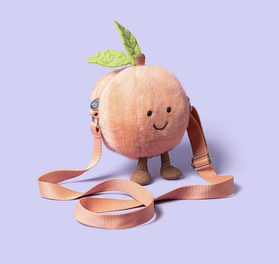 Jellycat Amuseables Peach Shoulder Bag A4PEACHB