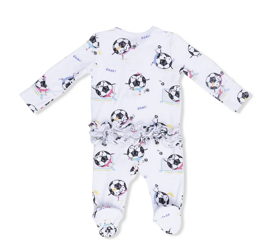 Angel Dear Soccer Balls Playing Soccer Pink 2 ZipFootie