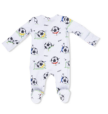 Angel Dear Soccer Balls Playing Soccer Blue 2 Way Zipper Footie