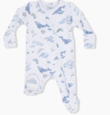 Angel Dear Watercolor Blue Whales 2 Way Zipper Footie