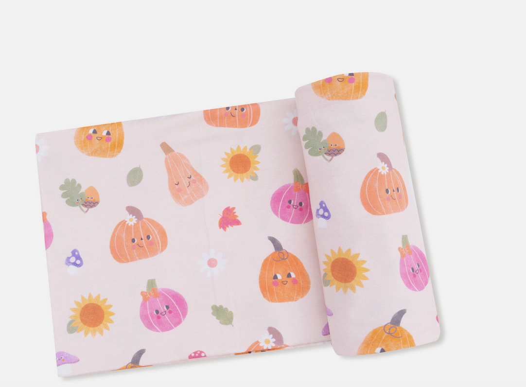 Angel Dear Autumn Pumpkins - Pink - Swaddle Blanket Autumn Pumpkins - Pink - Swaddle Blanket