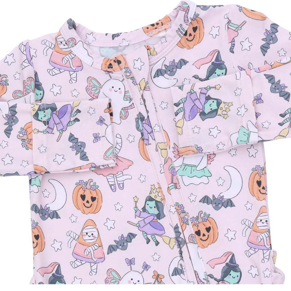 Angel Dear Halloween Monster Dress Up Pink Zipper Footie