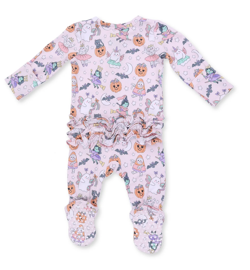 Angel Dear Halloween Monster Dress Up Pink Zipper Footie