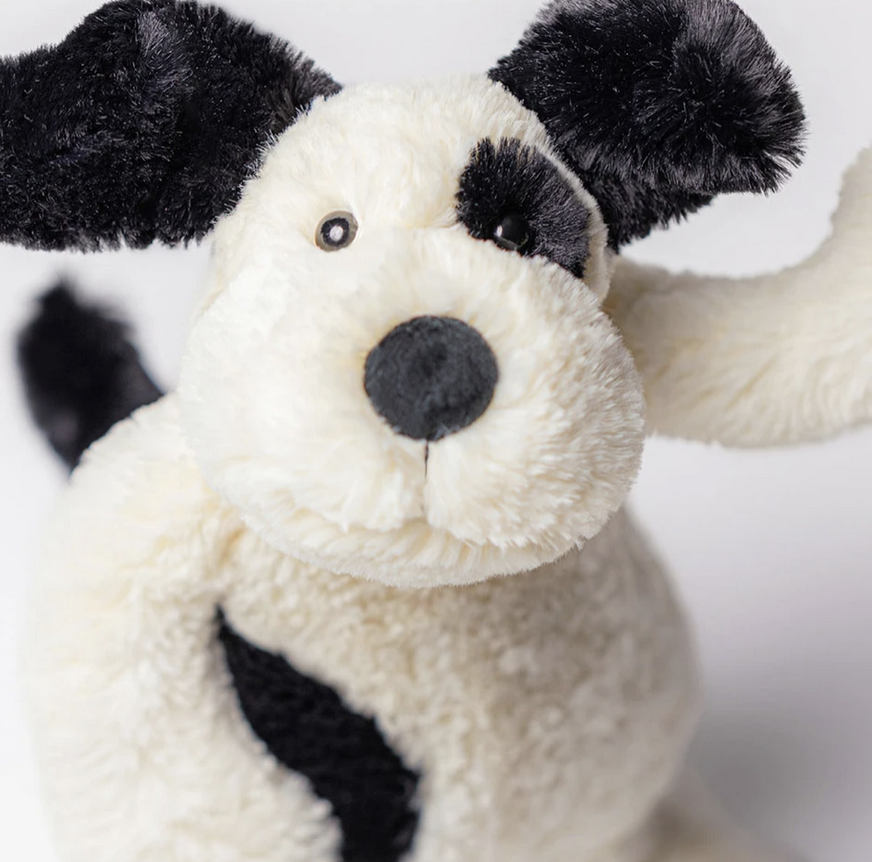 Jellycat Bashful Rufferty Black & Cream Puppy Origina (MED) BAS3BCP