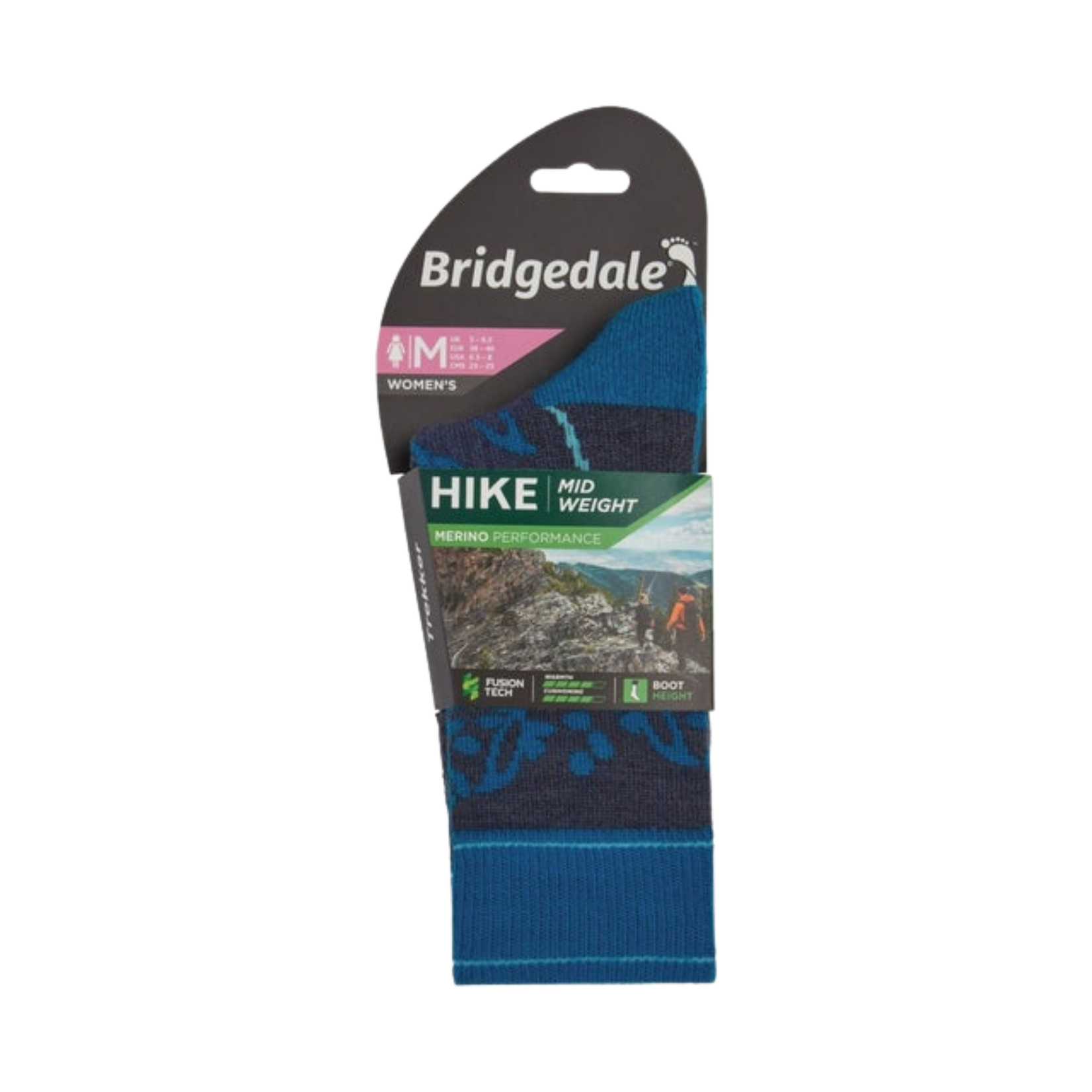 Bridgedale Socks Hike Mid Weight Merino Performance WMS Navy 710093 430