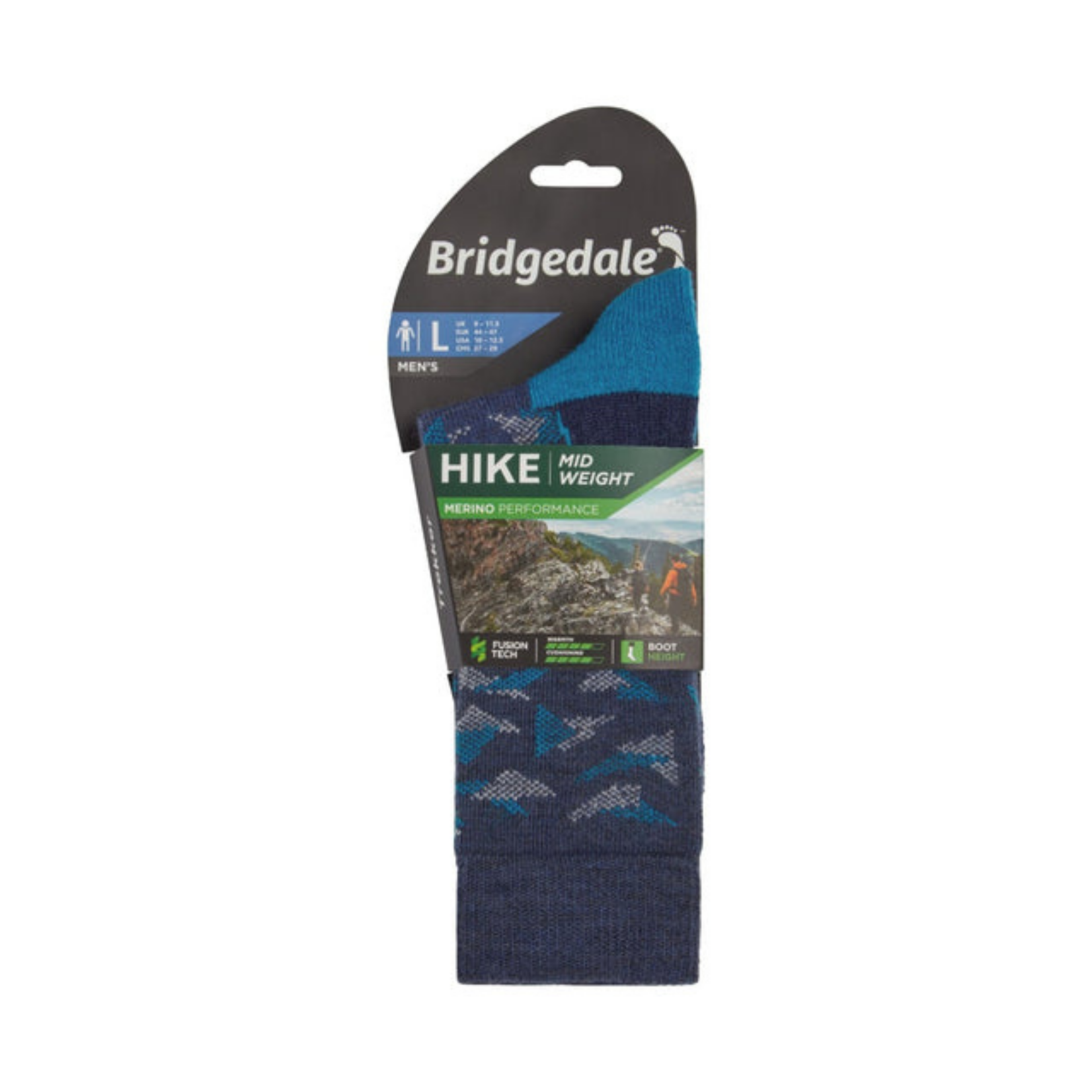Bridgedale Socks Hike Mid Weight Performance Denim 710092 119