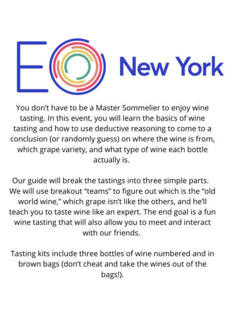 EO  -  3 Bottle - Blind Wine Tasting Event (3/18)
