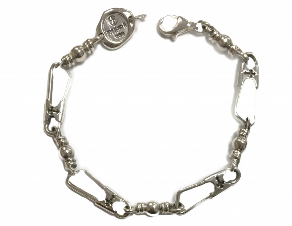 Original Large Link w/Crosses SS Bracelet