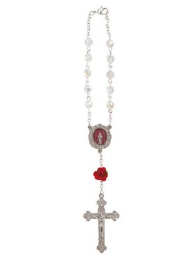 Red Miraculous Rose Auto Rosary