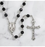 7mm Black Faceted Rosary