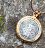 Two-Tone St. Benedict Pendant w/Cord