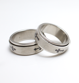 Stainless Steel Cross Spinner Ring