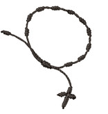 Knotted Cord Rosary Bracelet-Black