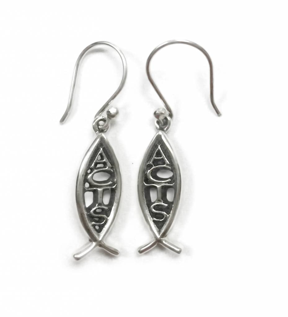 ACTS Vertical Ichthus Earrings