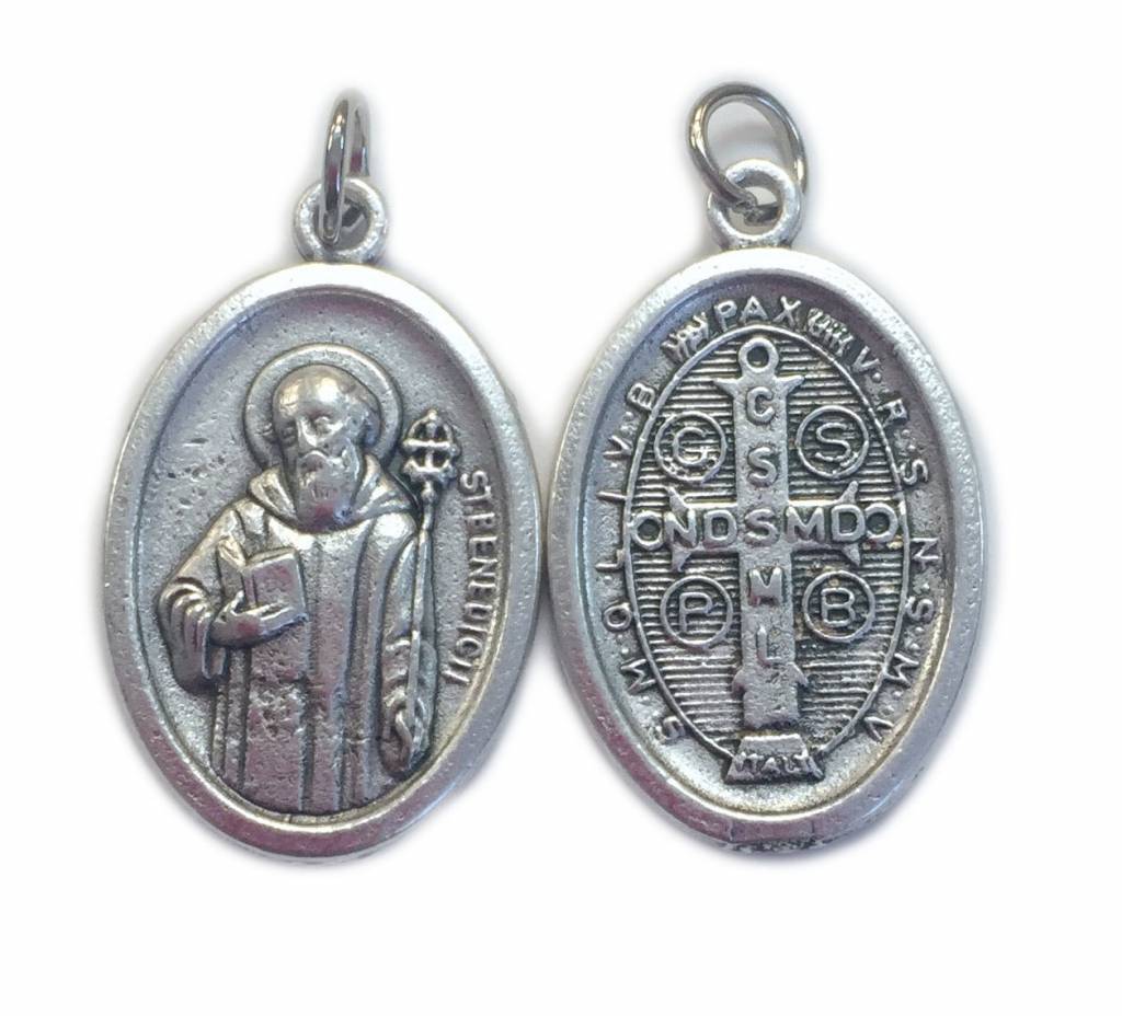 Large St BENEDICT Medal 3” Protection Oxidized Metal Saint Medal