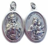 Virgen of Mt. Carmel/Sacred Heart Oxidized Medal