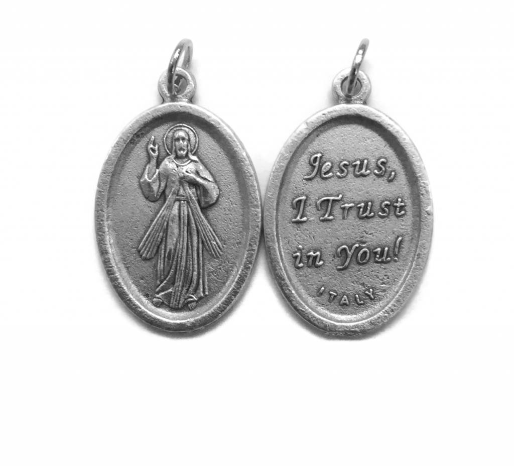 Divine Mercy English Oxidized Medal